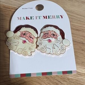 Santa Earrings - Red and White